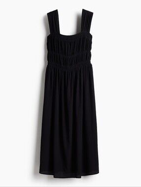 h&m crinkled cotton dress H&M Ankle Length Wildflower Collection Midi Cotton Dress Print Wrap RUNS BIG